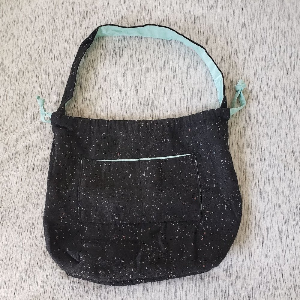 Slouchy Black Tote Bag With Multicolor Flecks